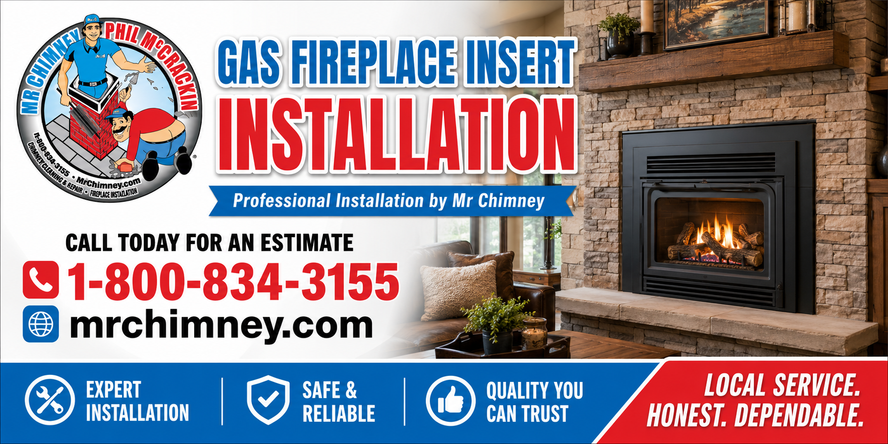 Westchester Gas Fireplace Insert Installation | Professional Installation